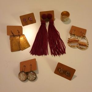 Jewelry Lot Gold and Maroon (various brands)